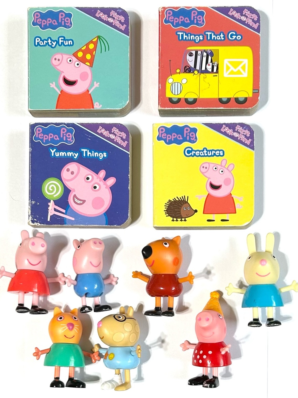 4/$20  7 Peppa Pig Mini Figures & 4 Look & Find Mini Board Books